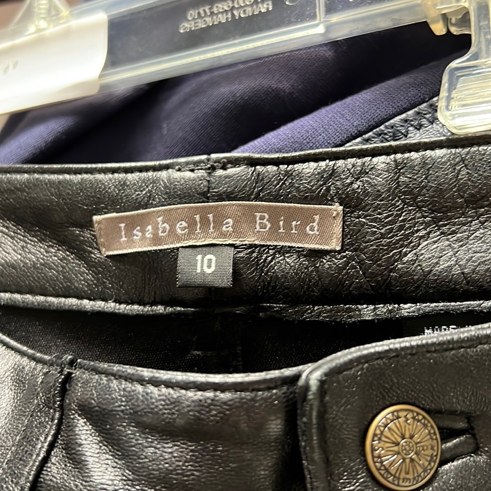 Isabella Bird black leather pants. Size 10.